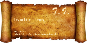 Traxler Irma névjegykártya